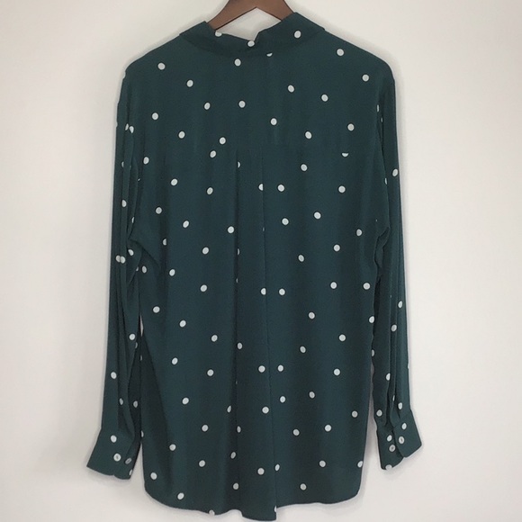Topshop Oversized Polka Dot Button Up Top Sz 6 - Picture 6 of 8